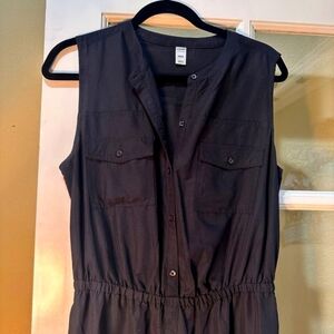 Old Navy - Button-Up Sleeveless Shirt Dress | Size Large | Navy Blue